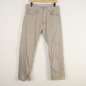 Levis 505 Brown Regular Fit Khaki Denim Straight Leg Jeans Mens Sz 34 x 29